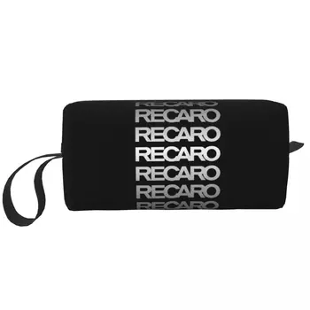 Изработена по поръчка Чанта за тоалетни принадлежности с логото на Recaros за Жени, Козметичен Органайзер за грим, Дамски чанти за съхранение на козметика, комплект Dopp, кутия