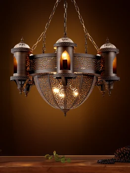 Индивидуален тавана лампа в стил Ретро ресторант в арабски стил, характерен за Банкетного зала, в етнически стил, Марокански Екзотични Дворцова осветителни тела