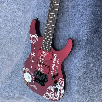 Класическата електрическа китара ESP, системата на двойното вибрато, червена