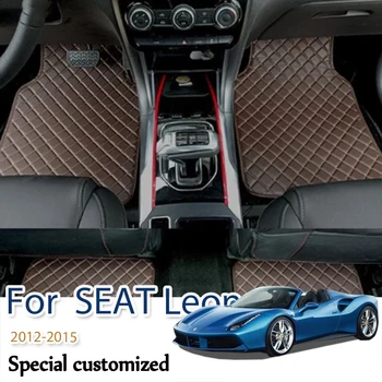 Кожени Водоустойчив детайли, Универсални автомобилни стелки за SEAT Leon 2012 2013 2014 2015 2016, килими, аксесоари