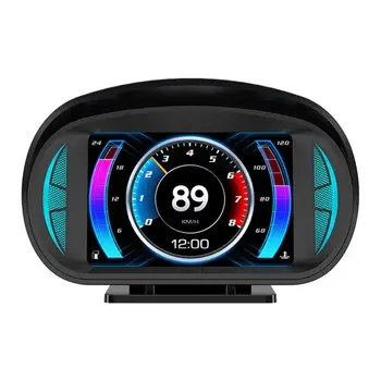 Кола дисплей HUD-Head up, Универсален сензор OBD /GPS, LCD дисплей, Аларма за превишаване на скоростта на движение, Мултифункционален инклинометр