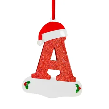 Коледна елха, украса, окачване с букви, 26 букви, Домашен празничен пластмасова висулка, Коледа нова година декор, адаптивни украшение