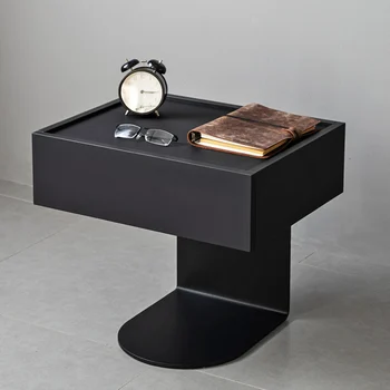 Компактен, нощно шкафче, модерен и луксозен холна маса с чекмеджета, Мини-Ниска дървена шкаф, Мебели за спалня в скандинавски стил