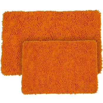 Комплект постелки за баня с ефект на паметта с противоплъзгаща основа (оранжев)