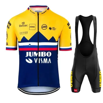 Комплект потници JUMBO VISMA за Велоспорта, Германия, Велосипедна Облекло 2023, Мъжки Ризи за Шоссейного Наем, Подходящи за планински велосипеди, Велосипедни Шорти, Дрехи МТБ