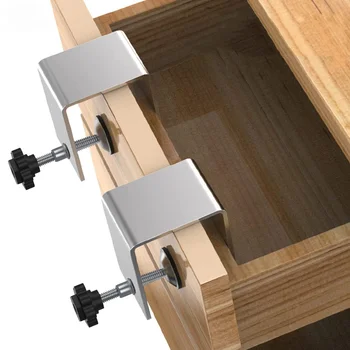 Комплект скоби за ремонт на чекмеджето за дървообработване Отпред Лесна инсталация Регулиране на скоби За закрепване на Преходен шкаф от метал