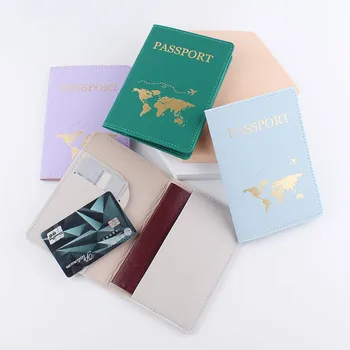 Корици за паспорти в няколко Линии, Модерна Нова Пътна Банкова карта Чанта за документи на Притежателя изкуствена кожа За влюбени Притежател на паспорт
