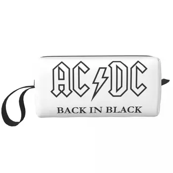Косметичка Heavy Metal Rock AC DC Дамски Кавайная Косметичка Голям Капацитет За Грим, козметични чанти за съхранение на Тоалетни принадлежности