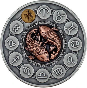 Красиви немагнитные Сребърни възпоменателни монети с Дванадесет Зодиакальными съзвездия, Евроастрология, Риба, Елизабет II, Сувенир, подарък