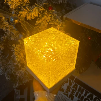 Кристален лампа на Проектора Пулсации на водата Нощни светлини Декорация на Дома, Естетична Атмосфера Спални Празничен подарък Светлини на Залеза