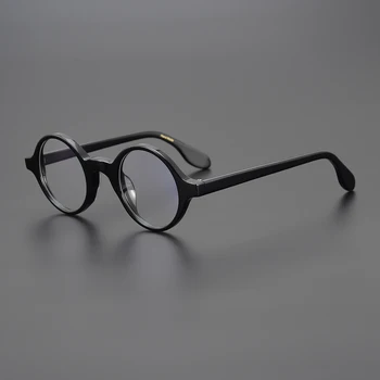 Кръгли прости ацетатные класически черни рамки за очила в ретро стил за мъже оптични медицински очила по рецепта за жени