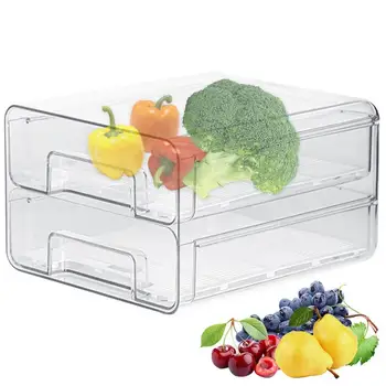 Кутии за съхранение в хладилник, Прозрачен Органайзер за хладилника и кутии за съхранение, Органайзер за яйца, зеленчуци, плодове, чай