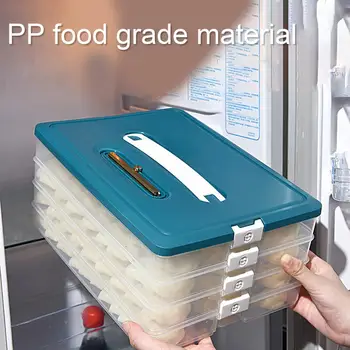 Кутия за съхранение на продукти с Голям капацитет, многослоен хранително-вкусовата контейнер за съхранение с незалепващо покритие, Запечатани кутия за равиоли, стоки за дома