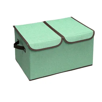 Кутия за украса на дрехи от памук и лен тъкани BY76 с двойно покритие, Сгъваема кутия за съхранение