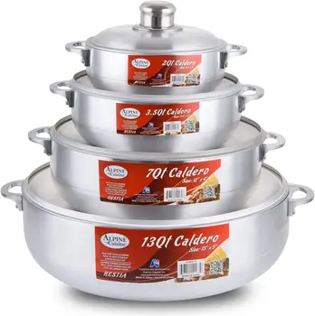 Кухненски алуминиев комплект тенджери за бульон Caldero (2/3,5/7/13 литър), Горещ Cosine Cooking, За големи и малки групи, С нитове