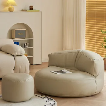 Луксозен кожен мързелив диван, спускащите се от пода, Водоустойчив диван в скандинавски стил, удобен за защита от надраскване, Мебели Mobili Per La Casa