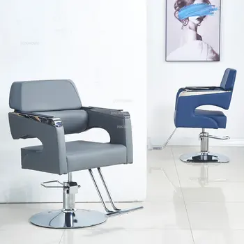 Луксозни Професионален фризьорски стол Модерно обзавеждане за салон за красота Коса стол с превръщането лифта от неръждаема стомана, C