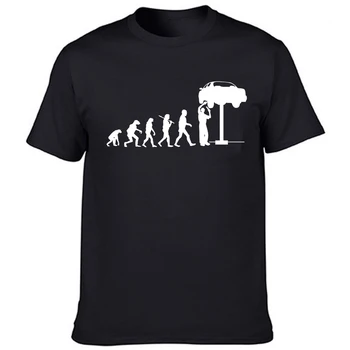 Лятна Мъжка тениска Evolution Auto Mechaniker, Тениска с механично автомобил, Ежедневни блузи с къс ръкав и кръгло деколте, Забавен подарък, мъжки t-shirt Ropa