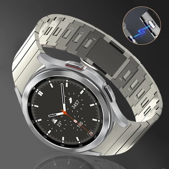 Магнитен каишка от неръждаема стомана, без пропуски за Samsung Galaxy Watch Classic 4 40 44 мм 42 46 мм, каишка за часовник 5 Pro 45 мм, унисекс гривна