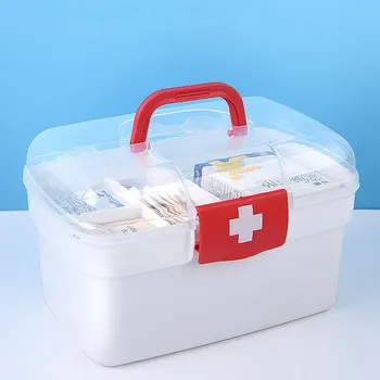 Медицинска Скоростна Голям Капацитет Преносима Аптечка за Първа помощ Пластмасова Кутия За съхранение на Лекарства Калъф за домашната медицина Контейнер за медицински продукти