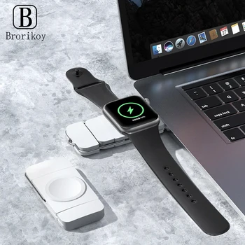 Мини Магнитна Безжична Докинг станция, Зарядно За Apple Устройства Watch Series 8 7 6 5 4 SE 3 2 iWatch Лаптоп USB-кабел За Бързо Зареждане Type C
