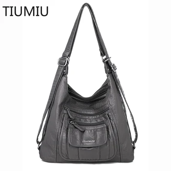 Многофункционални дамски чанти от кожа TIUMIU, Модни Дамски Училищна чанта с Голям капацитет, Висококачествени Дамски чанти през рамо 2022