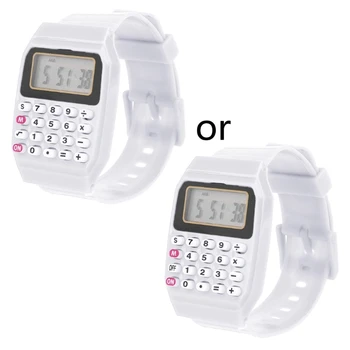 Модерен бебешки Силиконови ръчен часовник с дата, Многофункционален детски електронен калкулатор