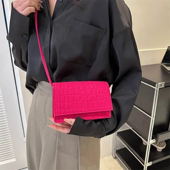 Модерен дизайн, однотонная дамска чанта, Лаптоп чанта през рамо За жени, Ежедневни чанти-тоутеры, Фетровая чанта-месинджър