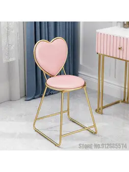 Модерен минималистичен тоалетка за спалня за момичета, табуретка с пеперуда, мрежест червен стол, ins, столче за грим нокти, лесно лукс