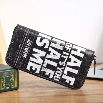 Модерен Мъжки портфейл от изкуствена кожа с надпис в стил хип-хоп, Чанти и калъфи за мобилни телефони от среден размер, Trend дизайн, чантата за карти, Висококачествени Дълги портмоне с цип