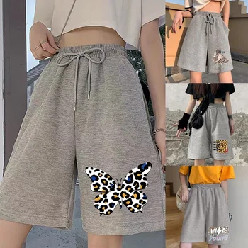 Модни Дамски шорти Harajuku, Shorts с еластични ленти, Модерни Ежедневни Скъсяване на панталони за момичета Леопардовой серия