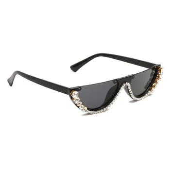 Модни маркови дизайнерски слънчеви очила с UV400, лещи от КОМПЮТЪР, рамки с плосък покрив, диаманти, нюанси, Модни слънчеви очила 