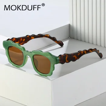 Модни Нередовни Квадратни Слънчеви очила Цвят Желе Женски Прозрачни градиентные нюанси UV400 Мъжки Тенденция Уникални слънчеви очила Y2K