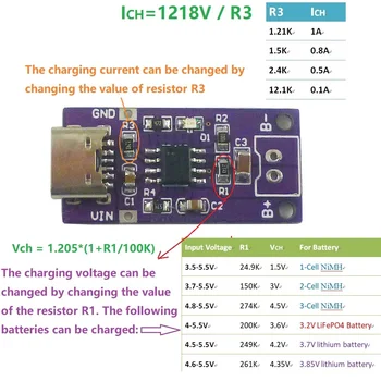 Модул зарядно устройство 1,5 3 4,5 VTYPE-C 1S 2S 3S NiMH акумулаторна батерия за модул преобразувател на постоянен ток 1,2 2,4 3,6 В CC/CV DC