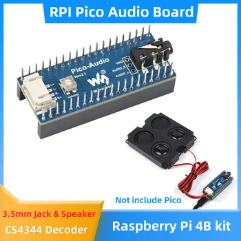 Модул разширение на звука Raspberry Pi Pico Едновременно с пускането на говорител за слушалки CS4344 Декодер 106 db КПР за RPI Pico W