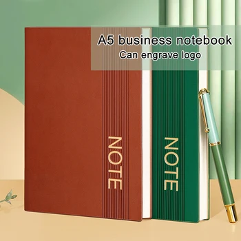 (Може да изреже лого) Сгъсти бизнес бележник формат А5, Работна тетрадка, Протоколи от събрания, Студентски дневник, тематични бележника