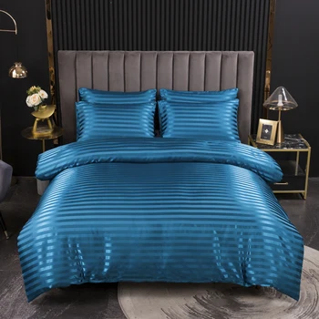 Моющийся сатен, пухени от вискоза за двойки, за 2 души, стеганое одеяло, класически син луксозен комплект спално бельо, одеало, 240x220 см