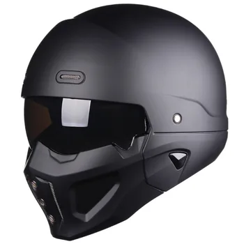 Мъж на мотоциклет шлем, черен мотоциклет шлем 