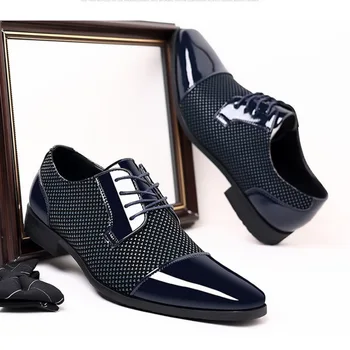 Мъжки ежедневни кожени обувки, Дамски устойчива на плъзгане износостойкая Кожена ред, Модни Мъжки Кожени обувки с шипове, Универсална обувки Aura