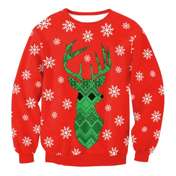 Мъжки Коледен пуловер 3D, Коледа мъжки пуловер с дълъг ръкав и кръгло деколте, Кавайная коледна тениска, Сако, Мъжко облекло Y2K