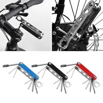 Набор от инструменти за ремонт на велосипеди Универсален Сгъваем Ключ с размер на отворите игла, инструмент за ремонт на гуми, Верига, нож, Отвертка, Многофункционален комплект инструменти