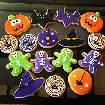 Набор от форми за бисквити във формата на Тикви За Хелоуин Вещица, Призрак прилеп, Паяжини, Кутии за бисквити от неръждаема Стомана, форми за печене на Хелоуин
