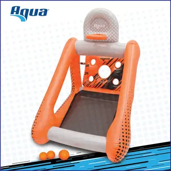 Надуваем детски басейн за баскетбол Последен от 4 теми с дължина 4 метра, на възраст от 5 години, оранжево, унисекс