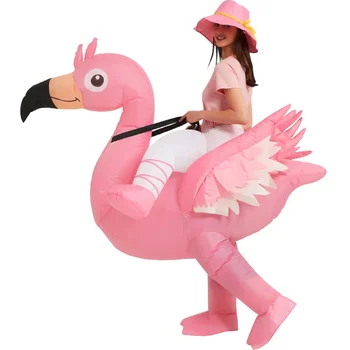 Надуваем костюм Фламинго, надуваеми костюми за езда, Забавно Маскарадное рокля, костюм за Хелоуин за възрастни
