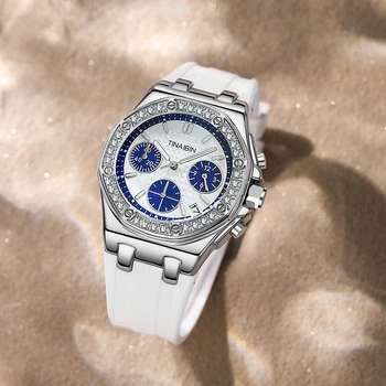 Най-добрата Марка висококачествени часовници за жени, каишка Силикон, Водоустойчив дата, reloj para mujer TIANBIN 668