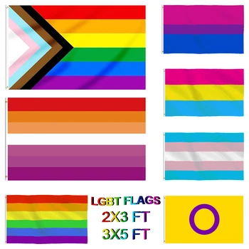 Нов Дъгата Флаг 90x150 см Нов 3 *5 фута Гей Неща Гордост е бисексуален Лесбийки Пансексуалы ЛГБТ Аксесоари за Знамена Безплатна Доставка 2023