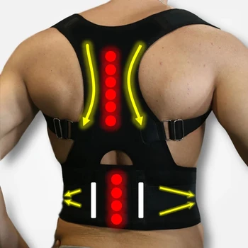 Нов ортопедичен Корсет за раменния пояс, за Изправяне на гърба, Превръзка за магнитотерапии, зона за подкрепа на гърба, Коректор на стойката на тялото