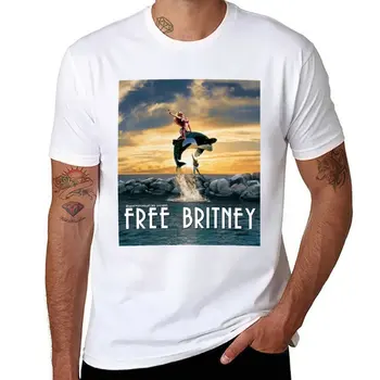 Нова безплатна тениска Бритни, естетична облекло, ново издание, реколта тениска, мъжки ризи, опаковка