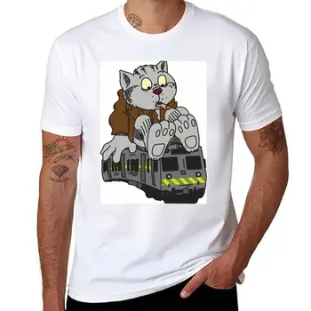 Нова тениска от Продавача the Cat Train, мъжки t-shirt Оверсайз, мъжки ризи, стилни ежедневни