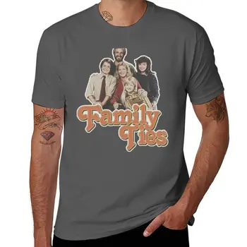 Нова тениска с надпис Family Ties, къса тениска, летни блузи, спортни ризи, мъжки